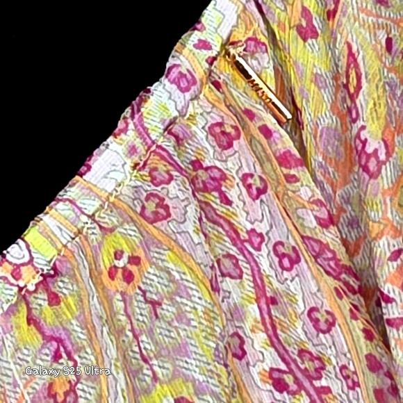 MISA Los Angeles Gisele Asymmetric Pink off Shoulder Floral Dress - Picture 11 of 14